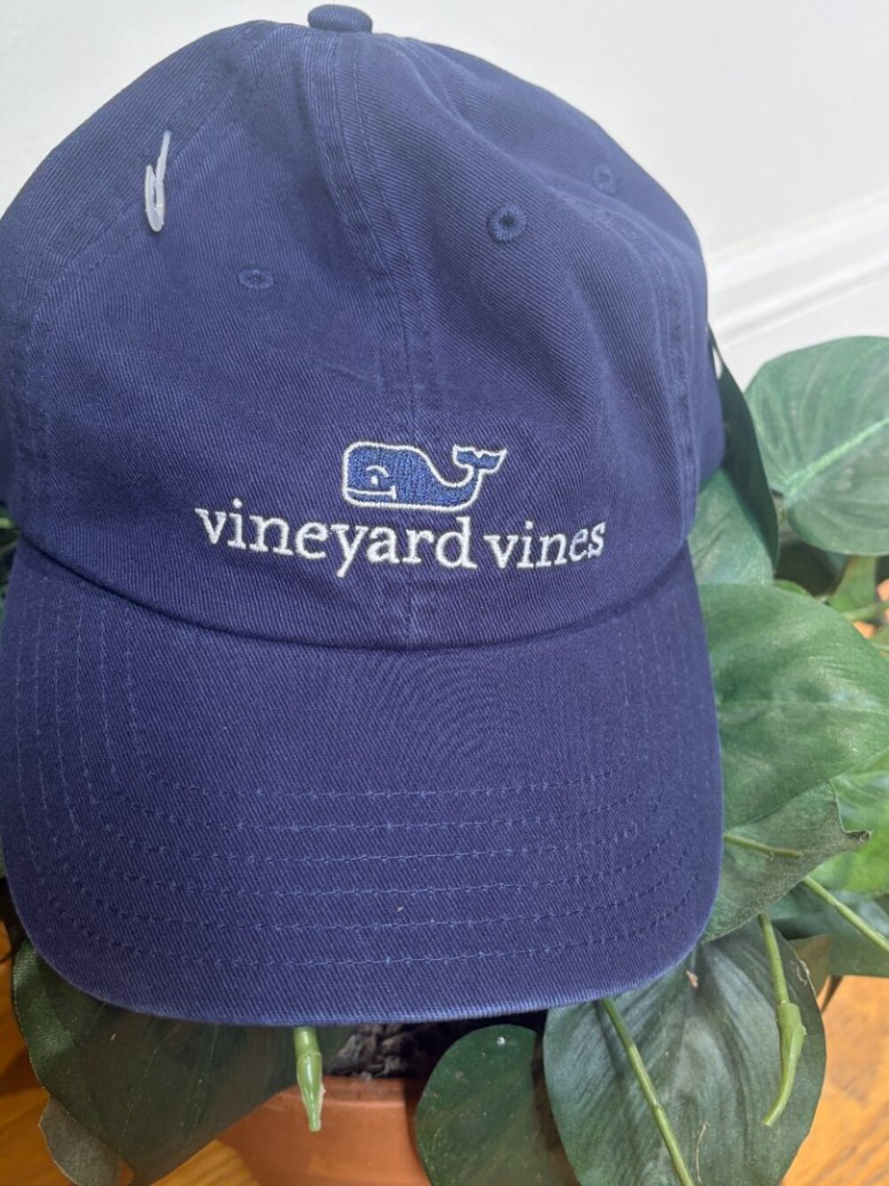 Vineyard Vines Baseball Cap Navy Blue Whale cotton